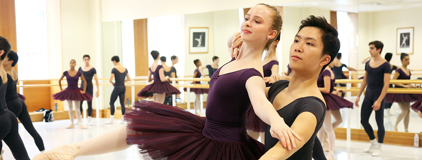 Training banner 3rd Year students dancing in Upper School studio